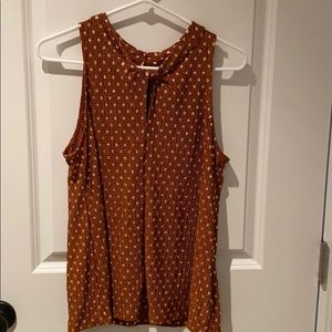 Anthropologie tank with metallic polka dot pattern